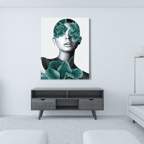 Πίνακας Καμβάς Floral Portrait Woman