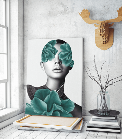 Πίνακας Καμβάς Floral Portrait Woman