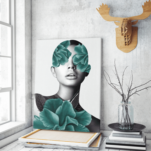 Πίνακας Καμβάς Floral Portrait Woman