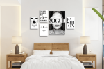 Σύνθεση με πίνακες Καμβάδες Fashion Chanel Vogue Canvas - 4 Τεμάχια 30x20 & 1 Tεμάχιο 60x40