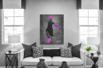 Πίνακας σε Καμβά LeBron James Jump Neon Art