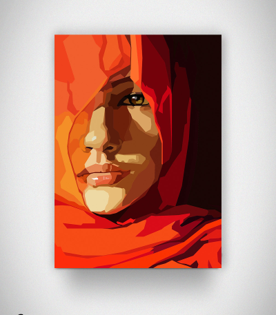 Πίνακας σε Καμβά Women in Burqa painting