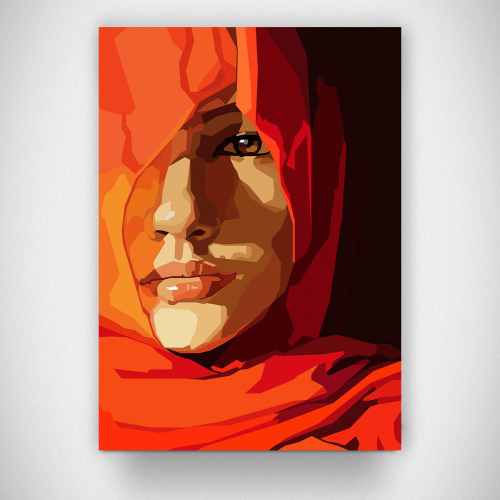 Πίνακας σε Καμβά Women in Burqa painting