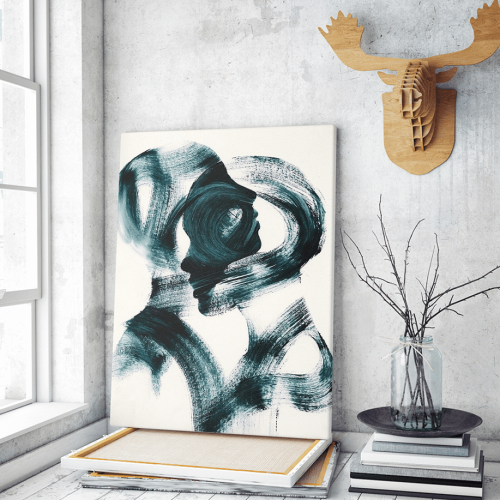 Πίνακας σε Καμβά Couple Silhouette Painting art