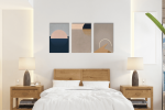 Σύνθεση Με Πίνακες Καμβάδες 60x40 - 3 Τεμάχια - Minimal Brown Art