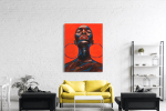 Πίνακας σε Καμβά Afro Woman with Earrings