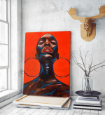 Πίνακας σε Καμβά Afro Woman with Earrings