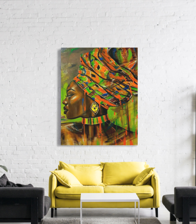 Πίνακας σε Καμβά : Afican Woman colorful Painting