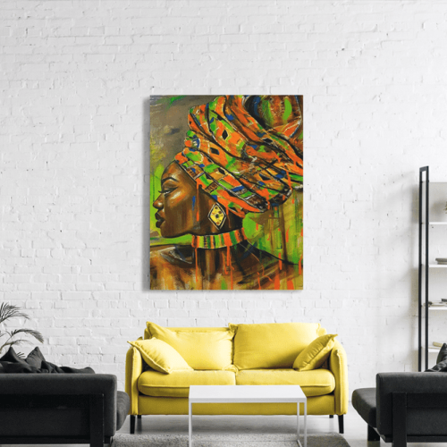 Πίνακας σε Καμβά : Afican Woman colorful Painting