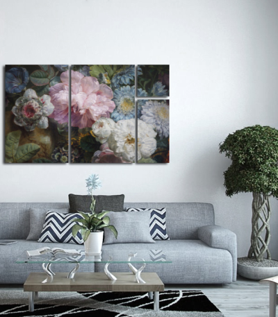 Σύνθεση Με Πίνακες Καμβάδες White- Pink Flowers