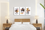 Σύνθεση Με Πίνακες Καμβάδες 60x40 - 3 Τεμάχια - Abstract Modern Flower art