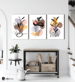 Σύνθεση Με Πίνακες Καμβάδες 60x40 - 3 Τεμάχια - Abstract Modern Flower art