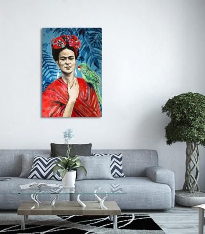 Πίνακας Καμβάς Frida Kahlo- Parrot