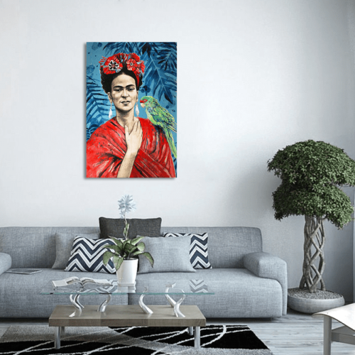 Πίνακας Καμβάς Frida Kahlo- Parrot