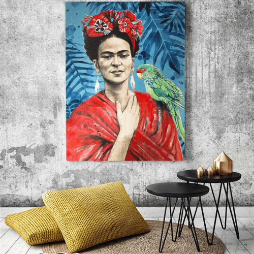 Πίνακας Καμβάς Frida Kahlo- Parrot