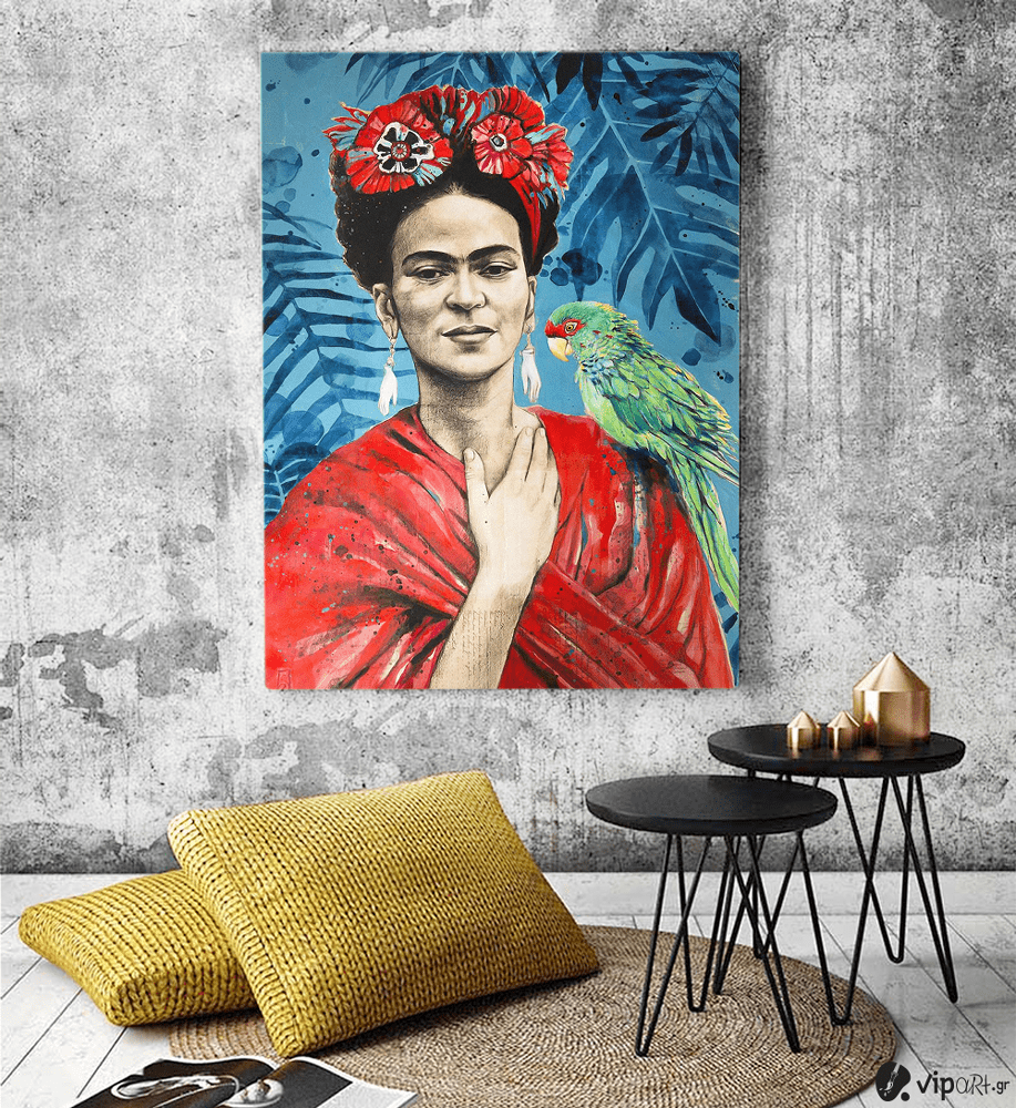 Πίνακας Καμβάς Frida Kahlo- Parrot