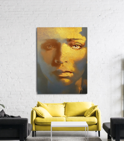 Πίνακας Καμβάς Portrait gold texture