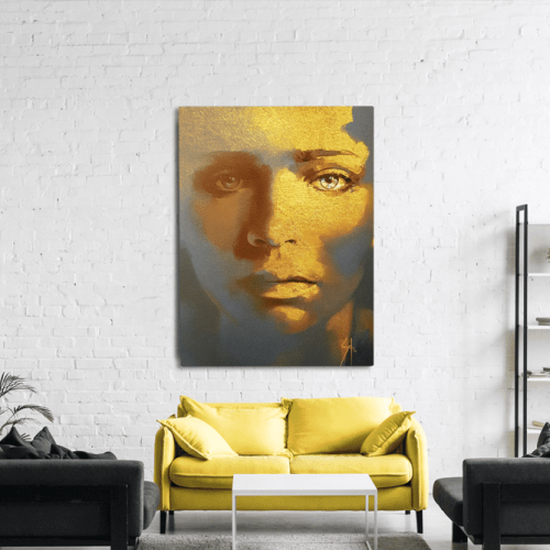 Πίνακας Καμβάς Portrait gold texture