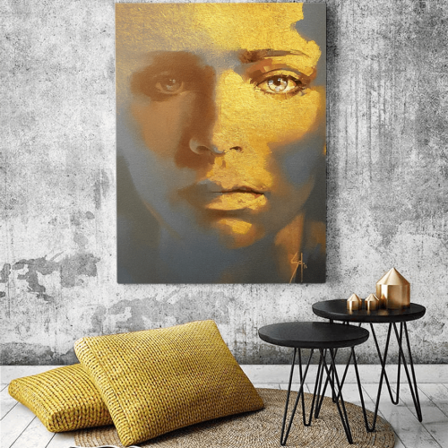 Πίνακας Καμβάς Portrait gold texture