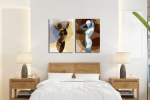 Σύνθεση με πίνακες Καμβάδες : Lady Abstract Art