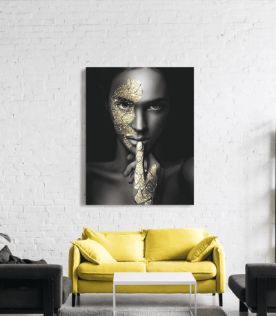 Πίνακας Καμβάς Woman Gold Details