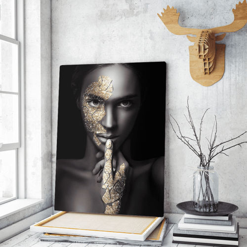 Πίνακας Καμβάς Woman Gold Details