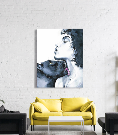 Πίνακας Καμβάς Woman with Panther