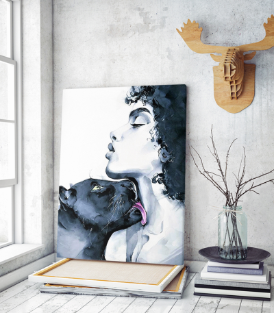 Πίνακας Καμβάς Woman with Panther