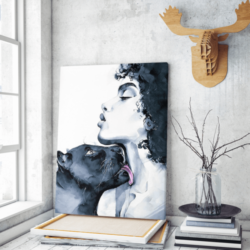 Πίνακας Καμβάς Woman with Panther