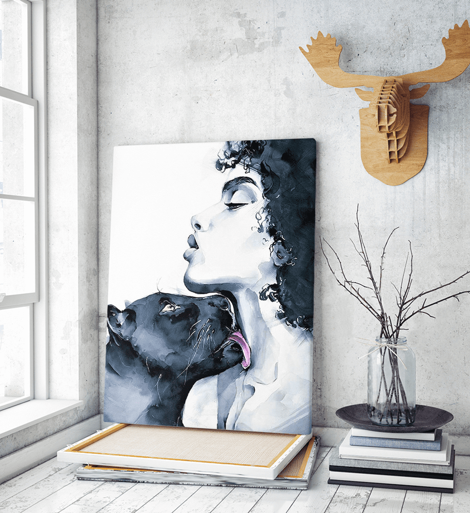 Πίνακας Καμβάς Woman with Panther
