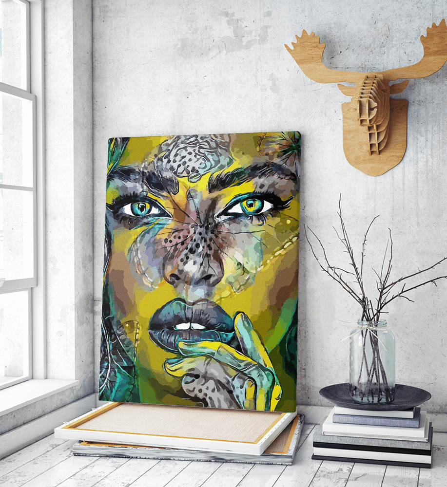 Πίνακας Καμβάς Woman with Butterfly