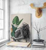 Πίνακας Καμβάς Woman with Green Leaves