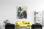 Πίνακας Καμβάς Woman with Green Leaves