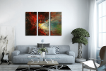 Μοντέρνος Τρίπτυχος Καμβάς Abstract Art Red Color