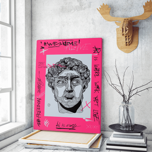 Πίνακας σε Καμβά : Abstract Line Art Statue