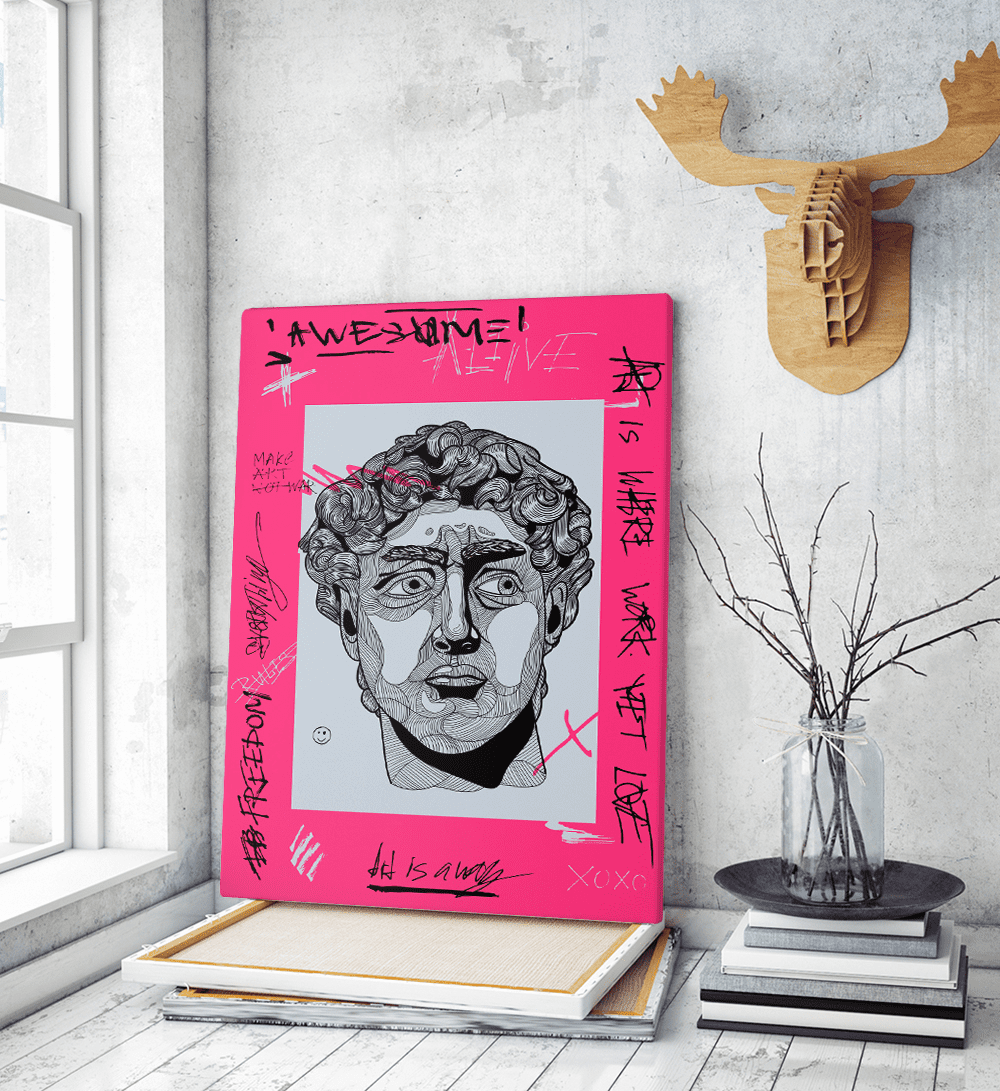 Πίνακας σε Καμβά : Abstract Line Art Statue Πίνακας σε Καμβά : Abstract Line Art Statue