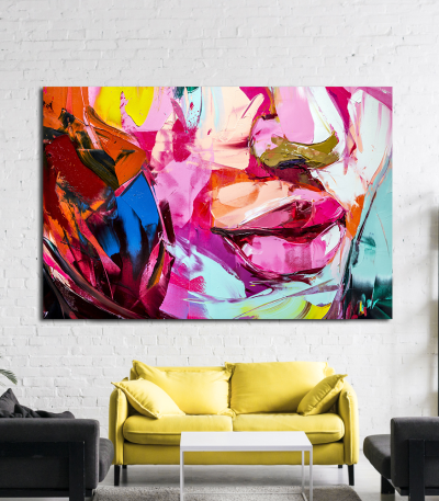 Πίνακας σε Καμβά : Abstract Lip Art