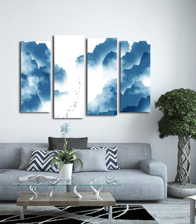 Πίνακας Καμβάς Τετράπτυχος Simple Asian Landscape Wall Art