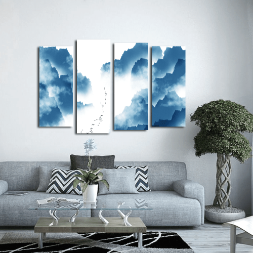Πίνακας Καμβάς Τετράπτυχος Simple Asian Landscape Wall Art
