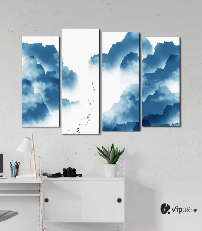 Πίνακας Καμβάς Τετράπτυχος Simple Asian Landscape Wall Art