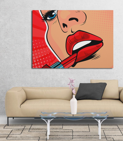 Πίνακας σε Καμβά : Pop Art Lipstick