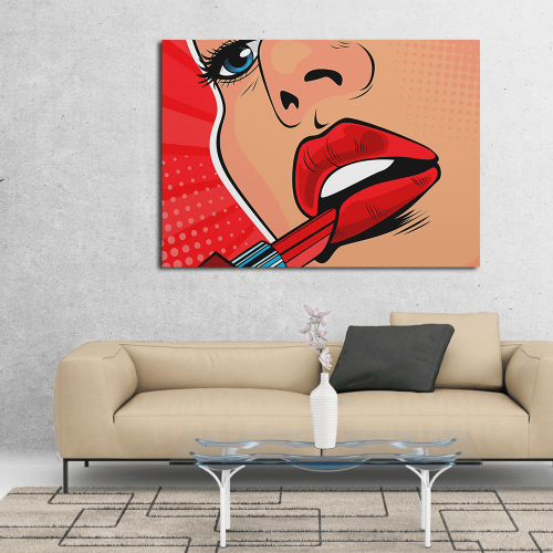 Πίνακας σε Καμβά : Pop Art Lipstick