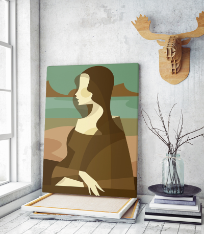 Πίνακας σε Καμβά : Mona Lisa Minimalist Illustrator