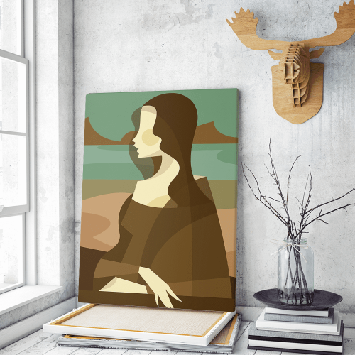Πίνακας σε Καμβά : Mona Lisa Minimalist Illustrator