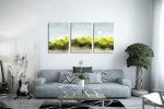 Σύνθεση Με Πίνακες Καμβάδες 60x40 - 3 Τεμάχια - Abstract Green Theme