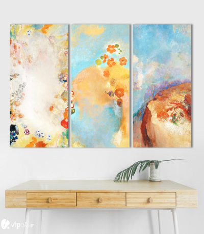 Σύνθεση με Πίνακες σε Καμβά- Abstract Floral- 3 τεμάχια 40x80
