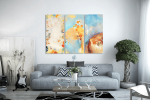 Σύνθεση με Πίνακες σε Καμβά- Abstract Floral- 3 τεμάχια 40x80