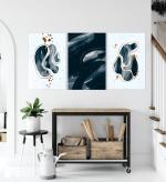 Σύνθεση Με Πίνακες Καμβάδες 60x40 - 3 Τεμάχια - Minimal Marble Synthesis