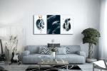 Σύνθεση Με Πίνακες Καμβάδες 60x40 - 3 Τεμάχια - Minimal Marble Synthesis