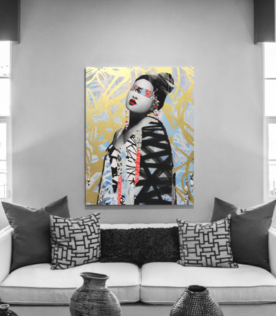 Πίνακας σε Καμβά : Gold Geisha Art